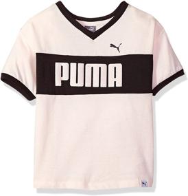 img 2 attached to PUMA Girls' Drop Shoulder V-Neck Tee: A Stylish and Comfortable Choice for Girls