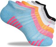 🏃 bodvera women's performance ankle running socks - cushioned, breathable, low cut sports tab socks (pack of 6) logo