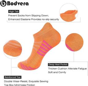 img 3 attached to 🏃 Bodvera Women's Performance Ankle Running Socks - Cushioned, Breathable, Low Cut Sports Tab Socks (Pack of 6)