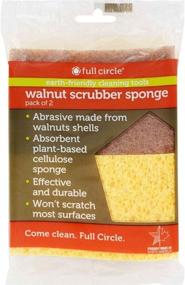 img 1 attached to Walnut Scrubber Sponge, 12 Sponges, 2-Count Each, 6-Pack