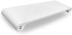 img 4 attached to 🪐 Quirky Spacebar POP Monitor Stand and 6-Port USB Hub - Streamline Your Desk Setup with Style (White)