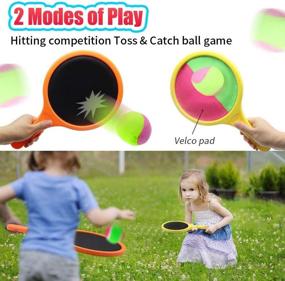 img 3 attached to 🏀 Yehtta Outdoor Toys for Boys: Toss & Catch Game Racket Set for Tennis, Baseball, Sand, Beach - Perfect Birthday & Easter Gifts!