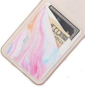 img 2 attached to Phone Card Holder UCOLOR PU Leather Wallet Pocket Credit Card ID Case Pouch 3M Adhesive Sticker On Phone Samsung Galaxy Android Smartphones(Fit For 4