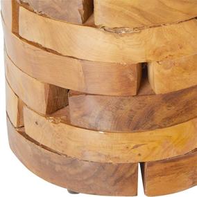 img 1 attached to 🪵 Solid Teak Wood Stonehenge Artisan Accent Table by Bare Decor