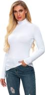 👚 stylish women's basic slim fit turtleneck tops for casual wear - long sleeve/sleeveless, lightweight & plain t-shirts логотип