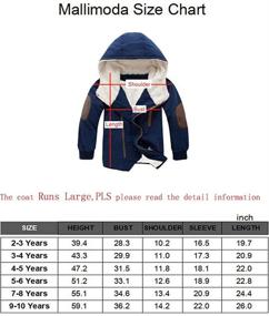 img 2 attached to Boys' Clothing: Mallimoda Hooded Navy Cotton Padded Jacket featuring Jackets & Coats
