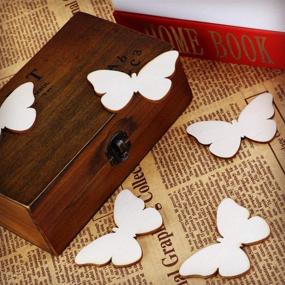 img 1 attached to 🦋 TINKSKY 50pcs Wooden Butterfly Shapes Craft Blank - Natural Unfinished Cutout Shape for Christmas, Wedding, Guestbook, Decoupage - DIY Family Tree Decoration & Valentine's Day Gift