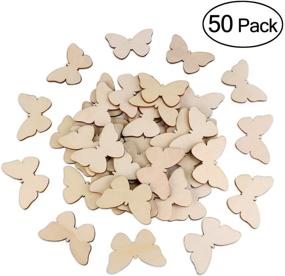 img 3 attached to 🦋 TINKSKY 50pcs Wooden Butterfly Shapes Craft Blank - Natural Unfinished Cutout Shape for Christmas, Wedding, Guestbook, Decoupage - DIY Family Tree Decoration & Valentine's Day Gift