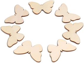 img 2 attached to 🦋 TINKSKY 50pcs Wooden Butterfly Shapes Craft Blank - Natural Unfinished Cutout Shape for Christmas, Wedding, Guestbook, Decoupage - DIY Family Tree Decoration & Valentine's Day Gift