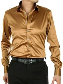 img 1 attached to 👔 Silver Men's Clothing: Button Sleeve Luxury Shirts in Shirts