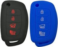 coolbestda 2pcs silicone 4buttons flip folding key fob remote cover protector keyless jacket case for hyundai sonata santa fe tucson logo