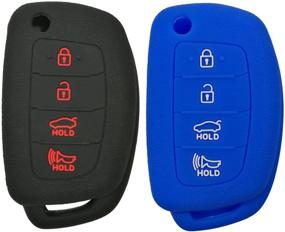 img 4 attached to Coolbestda 2Pcs Silicone 4Buttons Flip Folding Key Fob Remote Cover Protector Keyless Jacket Case For Hyundai Sonata Santa Fe Tucson