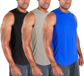 img 4 attached to Stay Stylish & Fit with DEVOPS 3 Pack Men's Muscle Shirts - Perfect Sleeveless Dri Fit Gym Workout Tank Tops