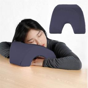 img 2 attached to 🌙 Seacity Nap Desk Sleeping Pillow: Comfortable Memory Cotton Travel Nap Face Pillow with Arm Rest Back Support for Adults and Kids at Office, School, and Library