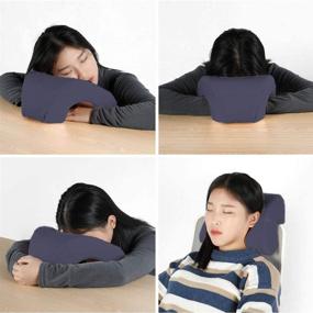 img 1 attached to 🌙 Seacity Nap Desk Sleeping Pillow: Comfortable Memory Cotton Travel Nap Face Pillow with Arm Rest Back Support for Adults and Kids at Office, School, and Library