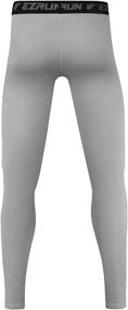 img 2 attached to 🏃 Optimized for SEO: EZRUN Youth Boys' Leggings - Thermal Compression Tights with Fleece Lining for Sports & Soccer