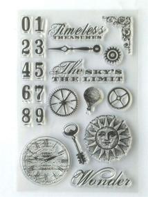 img 1 attached to MaGuo Vintage Clear Stamps Sun Gear Numbers for Planner Decoration, Paper Craft, Card Making, DIY Scrapbooking, and More