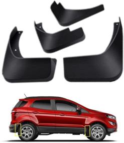 img 1 attached to 🚗 Front and Rear 4-PC Set Mud Flaps Kit for Ford EcoSport 2018-2021 | Mud Splash Guard by TOPGRIL