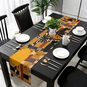 img 1 attached to 🐘 Captivating LeoHome African Rectangle Runners: Majestic Elephant Design