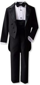 img 2 attached to Gino Giovanni Boy's Black Formal Tuxedo Suit Set with Tail: Sleek and Sophisticated Style for Special Occasions