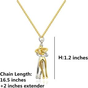 img 3 attached to 🤗 Chengxun Love Statement Necklace - Couple's Hug Pendant, Snuggle & Cherish