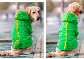 img 3 attached to 🎃 Funny Halloween Dinosaur Costume Jacket: Warm Fleece Winter Coat for Big Dogs - Golden Retrievers & Pitbulls