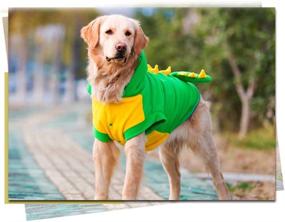 img 2 attached to 🎃 Funny Halloween Dinosaur Costume Jacket: Warm Fleece Winter Coat for Big Dogs - Golden Retrievers & Pitbulls