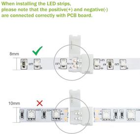 img 1 attached to 💡 LightingWill 10pcs/Pack T Shape Solderless Snap Down Connector for Quick Splitter Connection of 8mm Wide 3528 2835 Single Color Flex LED Strips