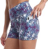 🏋️ stylish and functional: amazon essentials women's yoga workout high waist shorts with side pockets - perfect for running, biking, gym логотип