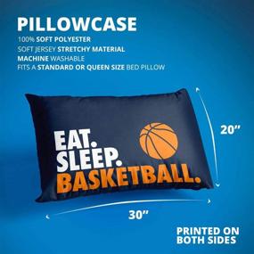 img 2 attached to 🏀 Sleep in Style with the Eat Sleep Basketball Pillowcase by ChalkTalk Sports - Navy