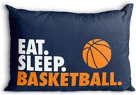 🏀 sleep in style with the eat sleep basketball pillowcase by chalktalk sports - navy logo