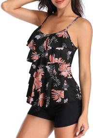 img 2 attached to Yonique Flounce Swimsuit Tankini Printed Women's Clothing