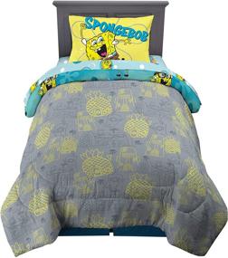 img 3 attached to 🌊 Franco Kids Bedding - Super Soft Spongebob Comforter and Sheet Set, 4 Piece, Twin Size