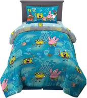 🌊 franco kids bedding - super soft spongebob comforter and sheet set, 4 piece, twin size logo