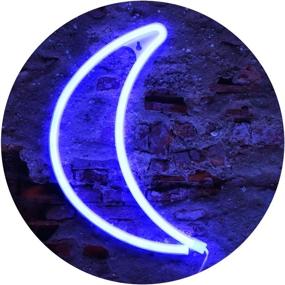 img 4 attached to 🌙 Vibrant LED Moon Shape Neon Lights for Party Decor & Gifts - Moon (Blue)