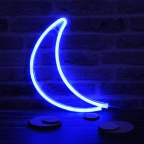 img 3 attached to 🌙 Vibrant LED Moon Shape Neon Lights for Party Decor & Gifts - Moon (Blue)