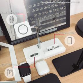 img 2 attached to 🔌 Macally AirPod iPhone Apple Watch Charging Dock - Организуйте свои устройства - Совместим с iPhone, iWatch, AirPod Series - Используйте только оригинальные кабели - 3-в-1 iPhone Charging Stand (белый)