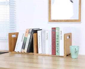 img 2 attached to 📚 Salafey Bamboo Expandable Desktop Bookshelf- Mini Organizer for Office or Home Tabletop