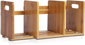 img 3 attached to 📚 Salafey Bamboo Expandable Desktop Bookshelf- Mini Organizer for Office or Home Tabletop