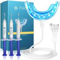 advanced teeth whitening kit: 16 led lights, 3 non-sensitive pens, fast & pain-free 🌟 results at home, up to 1-9 shades whiter in 1-2 weeks - 2-3x faster than strips! logo