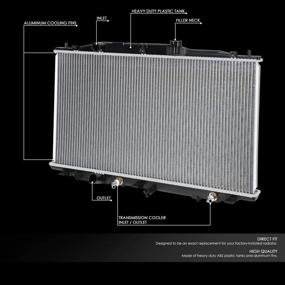 img 3 attached to 🔥 DNA Motoring OEM-RA-2911 2911 Aluminum Core Radiator - Top Choice for 2005-2007 Honda Accord 2.4L AT!