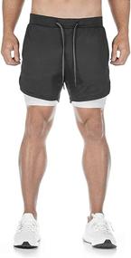 img 2 attached to DIOTSR Men's 2 in 1 Running Training 🩳 Shorts: Gym Workout Athletic Shorts with Towel Loop (7-inch)