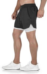 img 1 attached to DIOTSR Men's 2 in 1 Running Training 🩳 Shorts: Gym Workout Athletic Shorts with Towel Loop (7-inch)