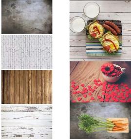 img 4 attached to 2-Piece Photographic Background Set: Grunge Brick & Cement Wall, Food Photography, Blogger Shot, Cosmetic Photo Flat Lay, ins Style Wood Textures Board, Video Background - 4 Patterns Included