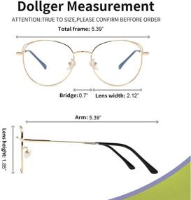 img 2 attached to 😎 Dollger Cateye Blue Light Blocking Glasses - Fashion Metal Frame Clear Computer Glasses in Gold for Women