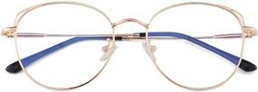 img 3 attached to 😎 Dollger Cateye Blue Light Blocking Glasses - Fashion Metal Frame Clear Computer Glasses in Gold for Women