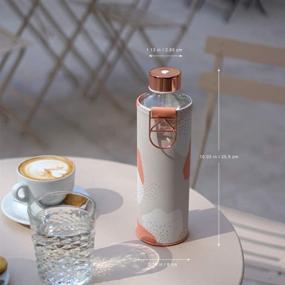 img 2 attached to 🍶 EQUA Glass Water Bottle - 25 oz - Leak Proof and BPA Free - 100% Borosilicate Glass - Faux Leather Sleeve (Heavens)