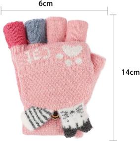 img 1 attached to 🧤 Cute and Cozy Convertible Knitted Fingerless Gloves: The Perfect Cold Weather Accessories for Toddler Girls