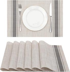 img 4 attached to Forest Placemats Resistant Kitchen Wipeable