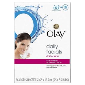 img 1 attached to OLAY 4-в-1 ежедневные лицевые салфетки для нормальной кожи, упаковка из 2 штук - 66 шт: Окончательное решение для очищения лица.